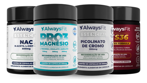 Kit fit s36 pro3magnesio picolinato de cromo nac