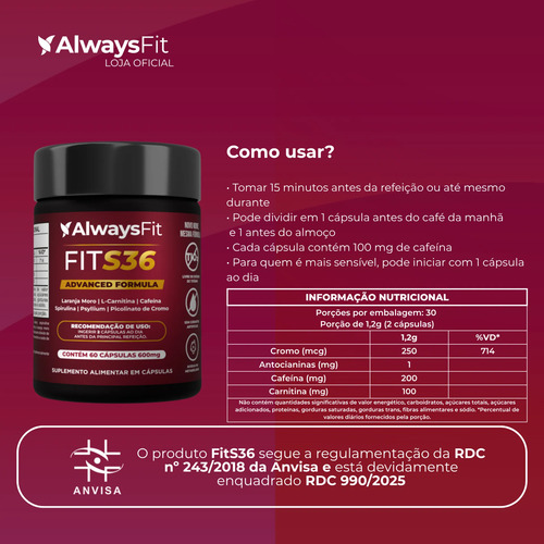 Kit Fit S36 + Pro3magnesio + Picolinato De Cromo + Nac