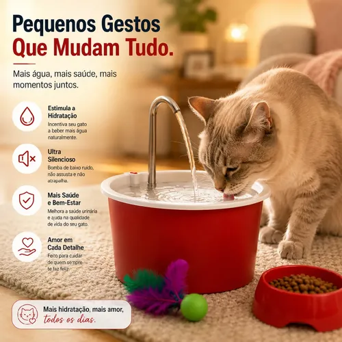 Kit Fonte Bebedouro Para Gatos E Cães