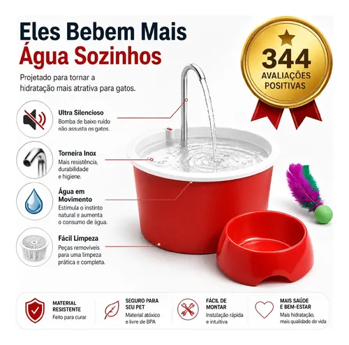 Kit Fonte Bebedouro Para Gatos E Cães