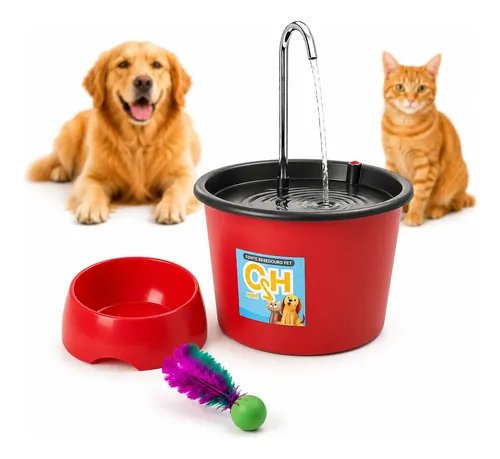 Kit fonte bebedouros para gatos 15l com comedouro 600ml