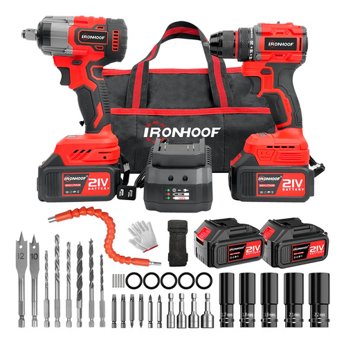 Kit furadeira e parafusadeira chave de impacto brushless 1