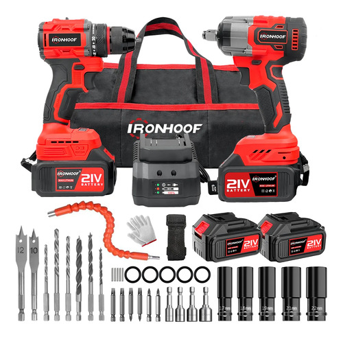 Kit furadeira e parafusadeira chave de impacto brushless
