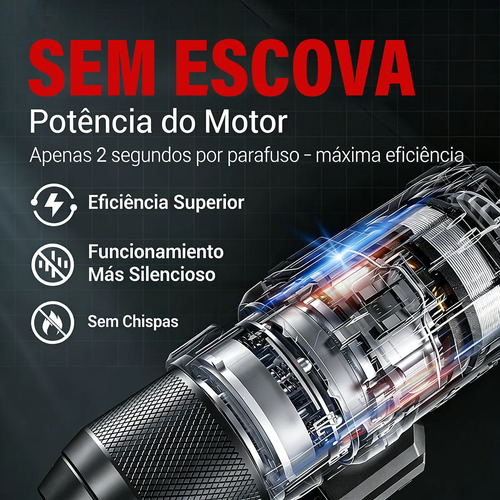 Kit Furadeira E Parafusadeira Chave De Impacto Brushless