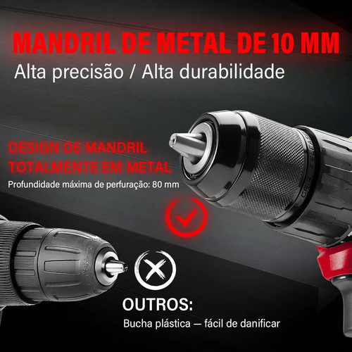 Kit Furadeira E Parafusadeira Chave De Impacto Brushless