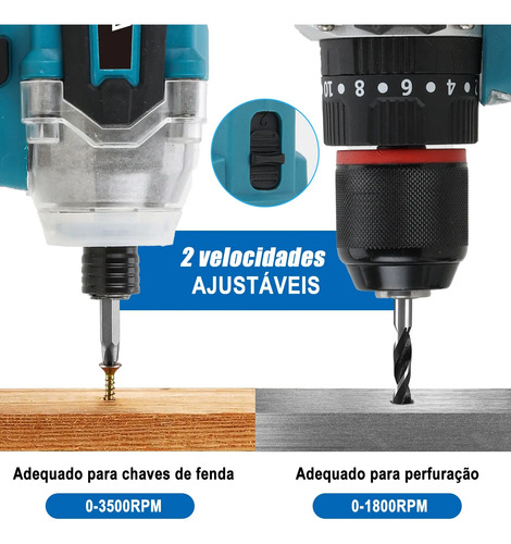 Kit Furadeira Parafusadeira + Chave De Impacto Dobevi,35pcs