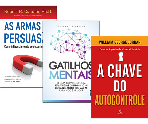 Kit gatilhos mentais armas da persuasao chave autocontrole
