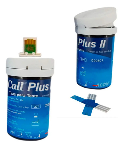 Kit Glicosímetro On Call Plus II Azul Escuro com 100 Tiras e 100 Lancetas