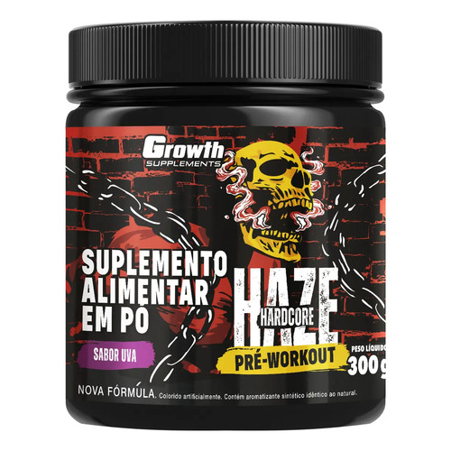 Kit Growth: Creatina Monohidratada 250g + Multivitamínico 120 Cáps + Pré-treino Haze Uva 300g