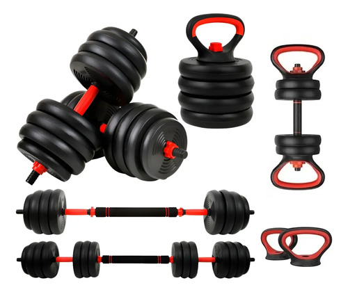 Kit halter 6 em 1 musculacao ate 20kg ajustavel anilha