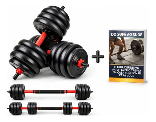 Kit Halter 6 Em 1 Musculação Até 20kg Ajustável Anilha