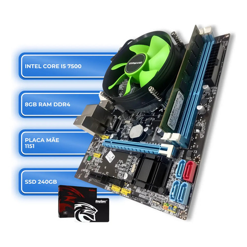 Kit I5 7500 Intel H110 + 8gb Memória Ddr4 + Ssd 240