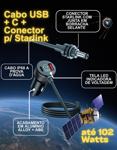 Kit Internet Completo Antena Starlink Mini + Suporte + Cabo