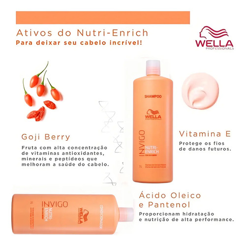 Kit Invigo Nutri-enrich Wella Shampoo + Condicionador 1L
