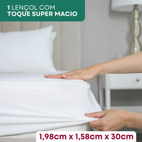 Kit Jogo De Cama Queen 4 Peças Percal 400 Fios Fronha E Elástico Toque Macio Confortável Hotel Cor Branco Premium