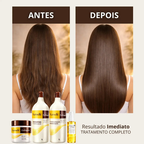 Kit Karssellé Shampoo 1l + Condicionador 1l + Máscara 500g + Óleo 60ml