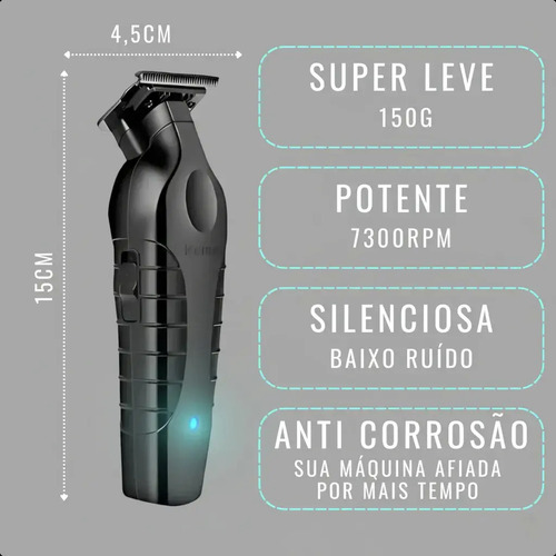 Kit Kemei Máquina de Corte KM-2299 e Acabamento KM-1102 Bivolt
