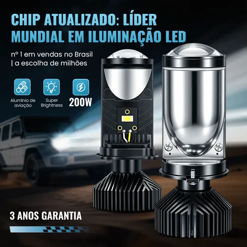 Kit Lampada Ultra Led H4 Cc Lot Grande Projetor Farol Carro