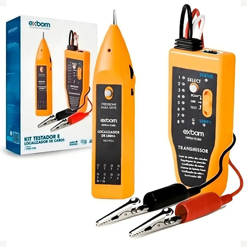 Kit localizador zumbidor e testador de cabos de rede rj45 e