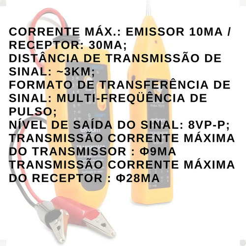 Kit Localizador Zumbidor e Testador de Cabos de Rede RJ45 e RJ11 Exbom FEPRO-TC300
