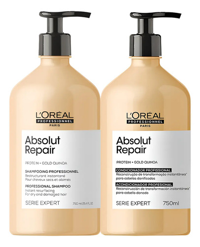Kit loreal professionnel absolut repair gold duo 750