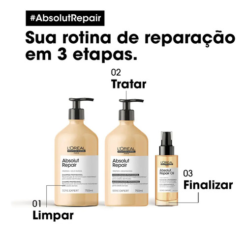 Kit L'oréal Professionnel Absolut Repair Gold Duo 750
