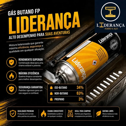 Kit Maçarico Portátil Automático Liderança Ferro E Aço para 1300°C com 4 Refis de Gás Butano