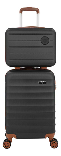 Kit mala de viagem bordo mao pequena 10kg abs cadeado 360 co
