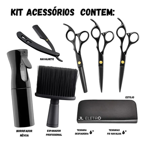 Kit Maquina de Cortar Cabelo Acabamento Wmark Ng8632 cor Branco