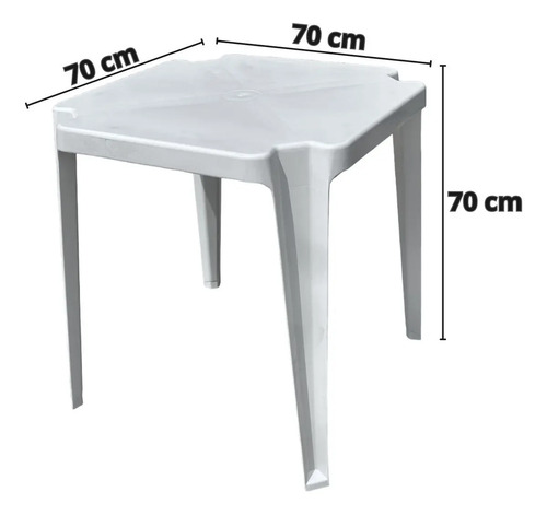Kit Mesa Monobloco E 4 Cadeiras Suporta 184kg Jr Plastico Cor Bistro Branca