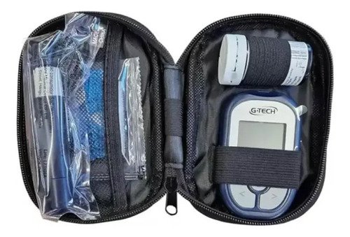 Kit Monitor Medidor De Glicemia Glicose G-tech Vita Cor Azul