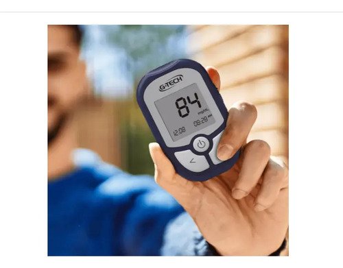 Kit Monitor Medidor De Glicemia Glicose G-tech Vita Cor Azul