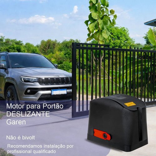 Kit Motor Portao Eletronico 1/4hp 400kg + 2 Contr + 3m Crema