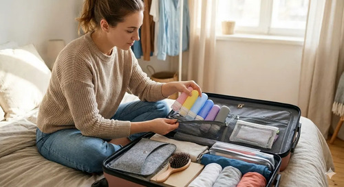 Kit Necessaire Organizadora ARN 6 Nylon Cinza Viagem