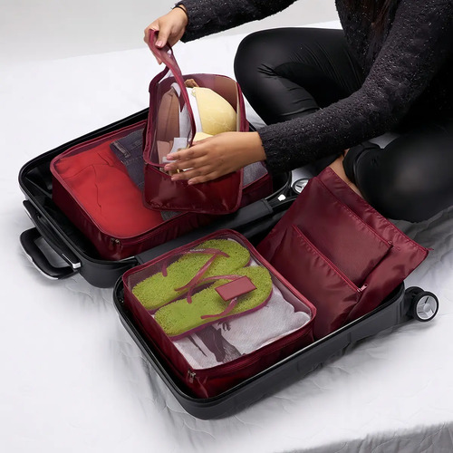 Kit Necessaire Organizadora ARN 6 Nylon Cinza Viagem