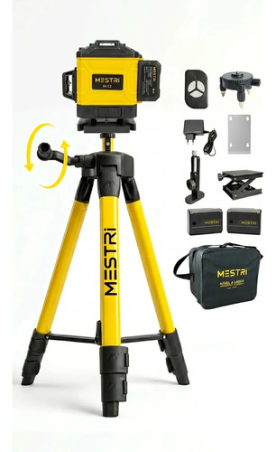 Kit nivel a laser 3d mestri 12 linhas verde com tripe profis