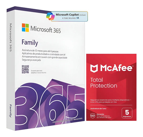 Kit office family licenca p ate 6 pessoas imediata