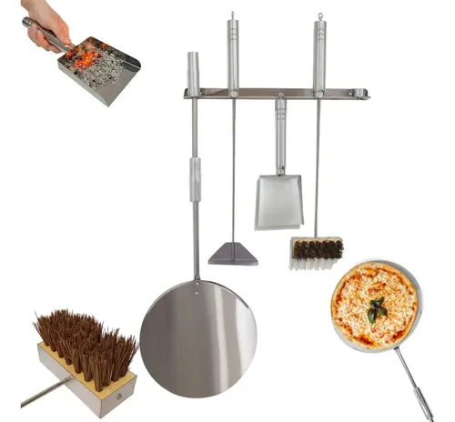 Kit pa pizza inox 36cm premium bem grill reforcada