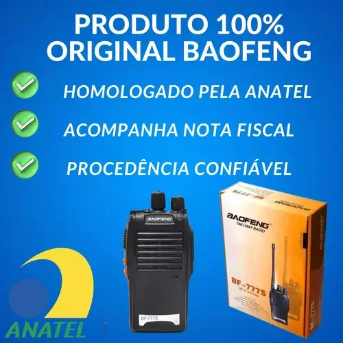 Kit Par 2 Radio Baofeng 777s Walk Talk Comunicador 16 Canais