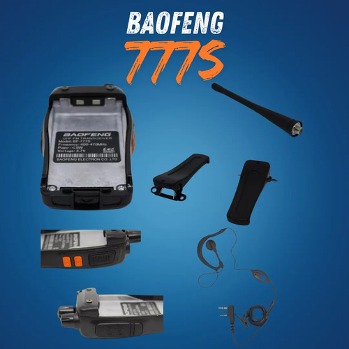 Kit Par 2 Radio Baofeng 777s Walk Talk Comunicador 16 Canais