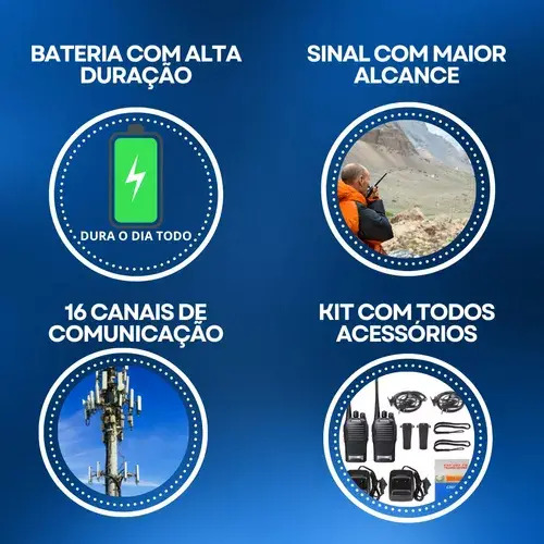 Kit Par 2 Radio Baofeng 777s Walk Talk Comunicador 16 Canais