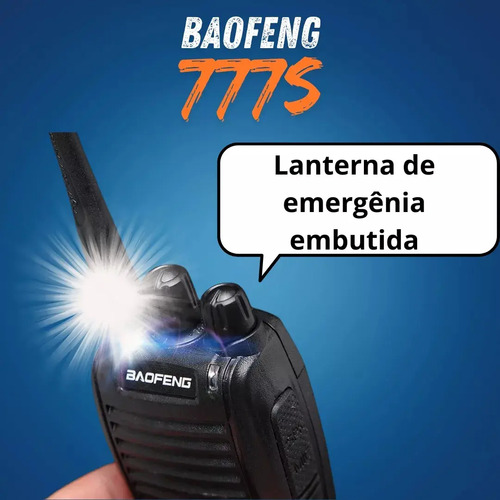Kit Par 2 Radio Baofeng 777s Walk Talk Comunicador 16 Canais