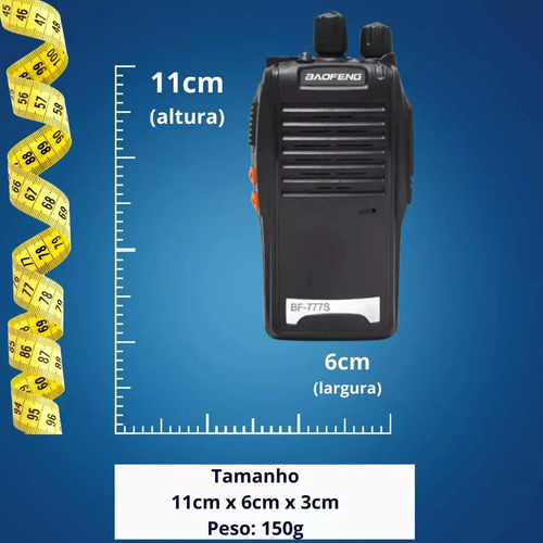 Kit Par 2 Radio Baofeng 777s Walk Talk Comunicador 16 Canais