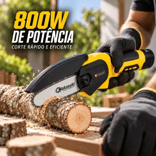 Kit Parafusadeira Mini Motosserra 2 Baterias Maleta Nakasaki