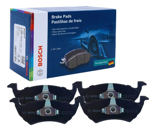 Kit pastilha de freio dianteiro bosch vw gol g6 2013 a 2016