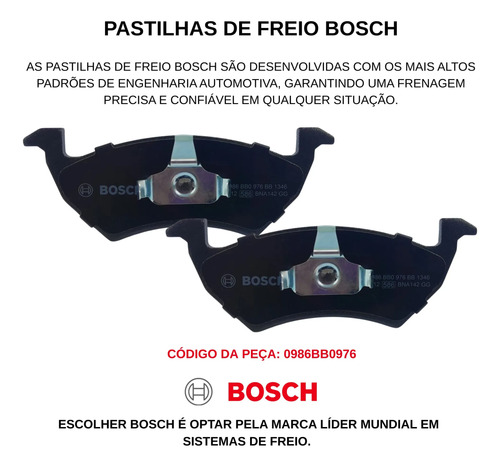 Kit Pastilha De Freio Dianteiro Bosch Vw Gol G6 2013 À 2016