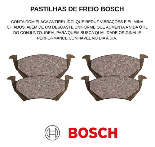 Kit Pastilha De Freio Dianteiro Bosch Vw Gol G6 2013 À 2016