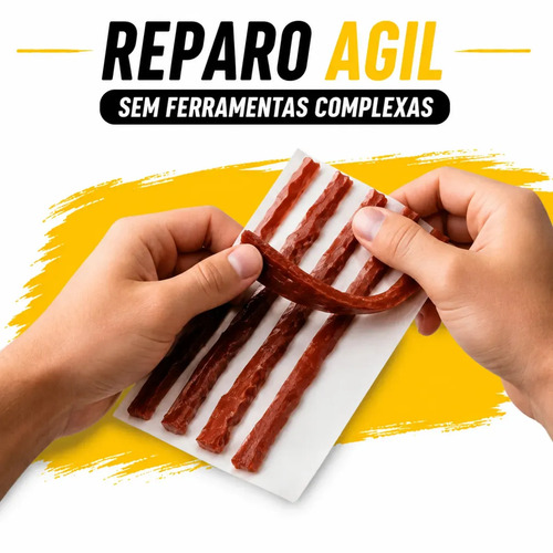 Kit Refil Reparo Macarrão Alta Vedação Para Pneus Sem Câmara Remendo Tubeless Carros Moto Bicicleta Bike 15 Unid