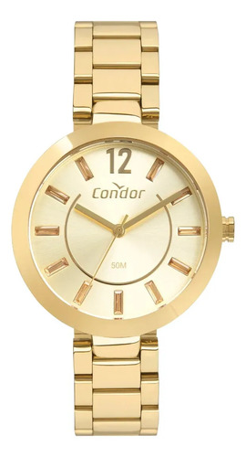 Kit relogio condor feminino dourado co2035ncbk4x dourado cha