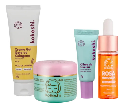 Kit renovadores gota de colageno e rosa mosqueta kokeshi